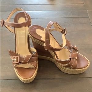 Christian Louboutin Espradrilles wedge buckle shoe